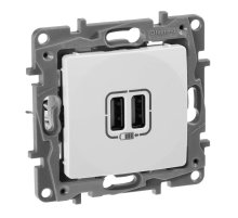 Розетка 2хUSB Legrand Etika белая 672294