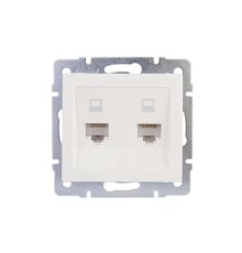 Розетка компьютерная двойная Lezard Rain 703-0288-141