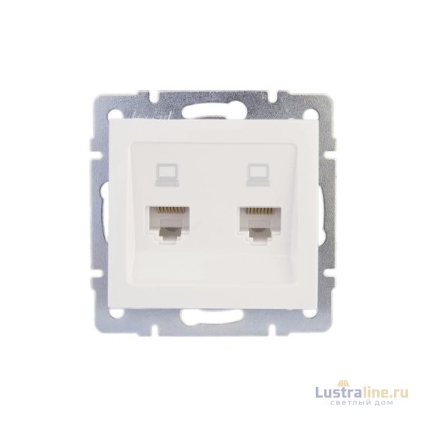 Розетка компьютерная двойная Lezard Rain 703-0288-141