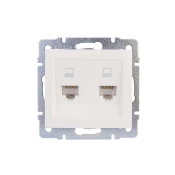 Розетка компьютерная двойная Lezard Rain 703-0288-141