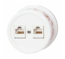 Розетка RJ45 информационная двойная Bironi Лизетта B1-302-01-D6/2