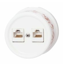 Розетка RJ45 информационная двойная Bironi Лизетта B1-302-01-D6/2