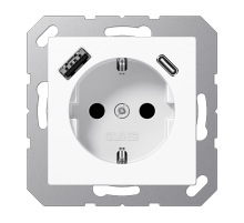 Розетка 2K+З USB Typ AC Jung A1520-15CAWW