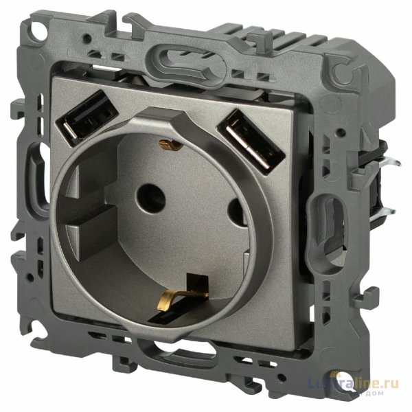 Розетка со шторами и 2 USB Эра 12-4109-16 Б0065729