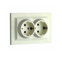 Розетка с заземлением двойная Mono Electric Despina 16А 250В крем 102-170004-120