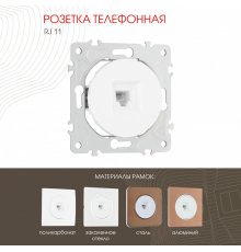 Розетка телефонная RJ11 Arte Milano 202.51-1.white