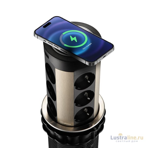 Блок розеток 17 (12 секций и USB type A+C) беспроводная зарядка Mebax 00-00002599