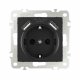 Розетка с заземлением, шторками + 2 USB Arte Milano 206.47-1.black
