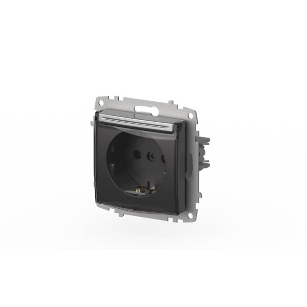 Розетка с крышкой и заземлением ELBI Zena Vega 609-011000-218