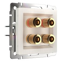 Акустическая розетка Werkel х4 перламутровый рифленый WL13-AUDIOx4 4690389124273