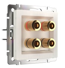 Акустическая розетка Werkel х4 перламутровый рифленый WL13-AUDIOx4 4690389124273