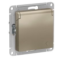 Розетка с заземлением со шторками и крышкой Schneider Electric Atlas design ATN000546