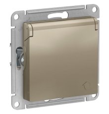 Розетка с заземлением со шторками и крышкой Schneider Electric Atlas design ATN000546