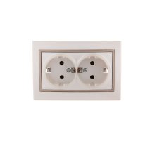 Розетка двойная с/з Lezard Mira 701-3031-127