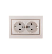 Розетка двойная с/з Lezard Mira 701-3031-127