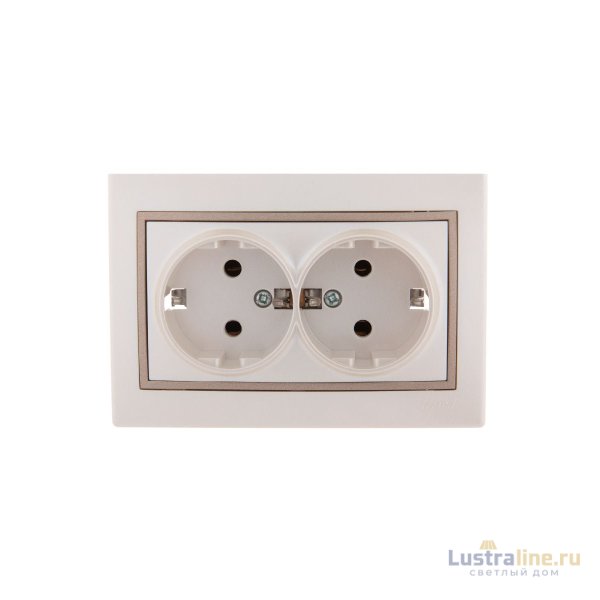 Розетка двойная с/з Lezard Mira 701-3031-127