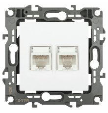Розетка компьютерная двойная RJ45 Эра 12-3108-01М Б0065686