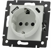 Механизм розетки с быстрой USB зарядкой Arlight SCT-MUAC-PL-WH-V (250V, 16A) 049822