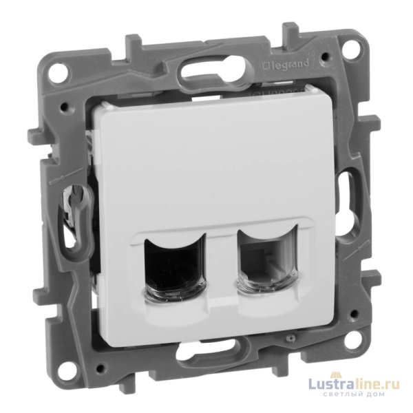 Розетка комбинированная RJ11+RJ45 Legrand Etika 5 кат UTP белая 672252