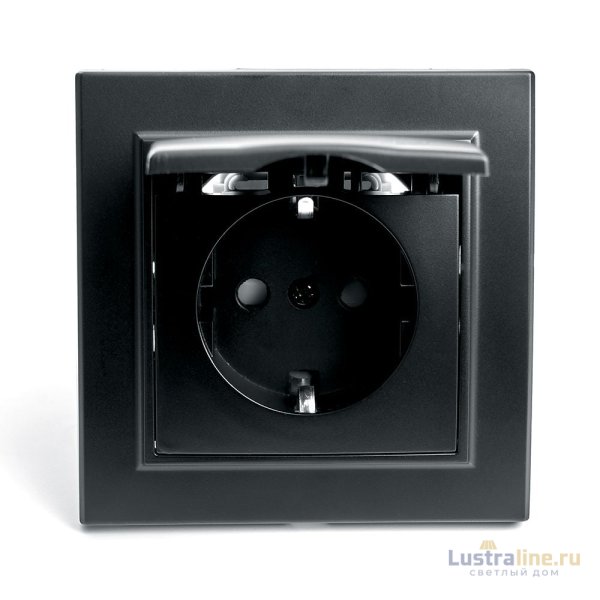 Розетка 1-местная с крышкой Stekker PST16-9012-03 с защитной шторкой 39481