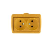 Розетка двойная б/з Lezard Nata 710-0700-128