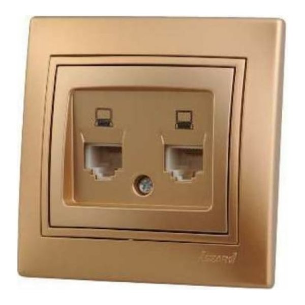 Розетка компьютерная двойная Lezard Mira 701-1313-141