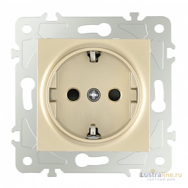 Розетка с заземлением и шторками Arte Milano 203.40-1.shampan