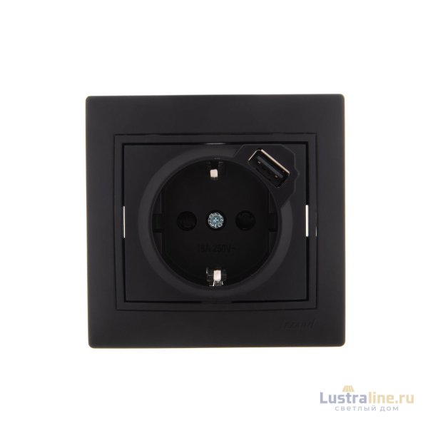 Розетка с/з + USB Lezard Mira 701-4242-181