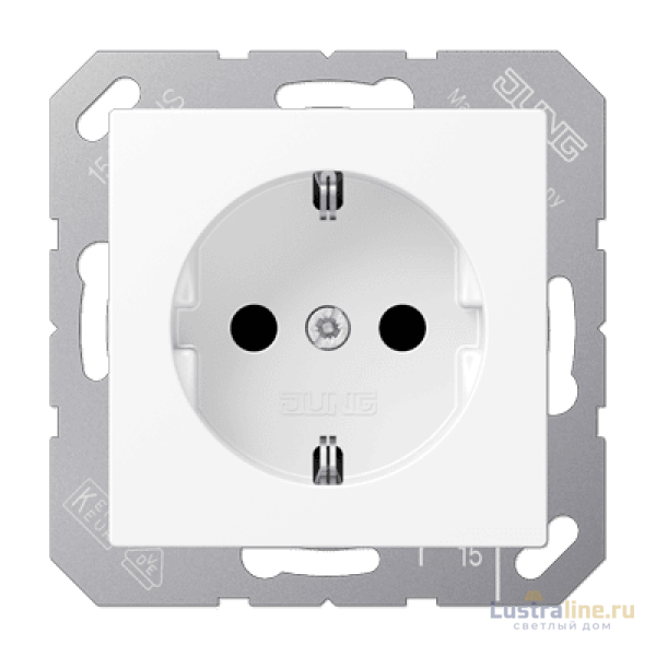 Розетка штепсельная Schuko Jung A1520BFKIWWM