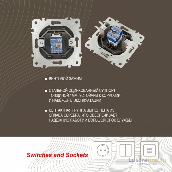 Розетка RJ45 Arte Milano 205.45-1.shampan