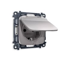 Комплект механизма розетки с/з со шторками и крышкой Ambrella Volt Omega MO508010