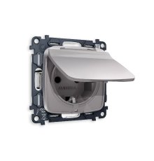 Комплект механизма розетки с/з со шторками и крышкой Ambrella Volt Omega MO508010