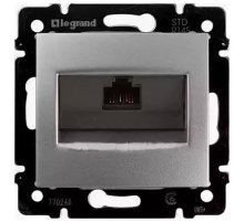 Розетка компьютерная RJ45 Legrand Valena 6 кат UTP с захватами алюминий 770246