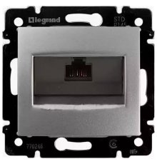 Розетка компьютерная RJ45 Legrand Valena 6 кат UTP с захватами алюминий 770246