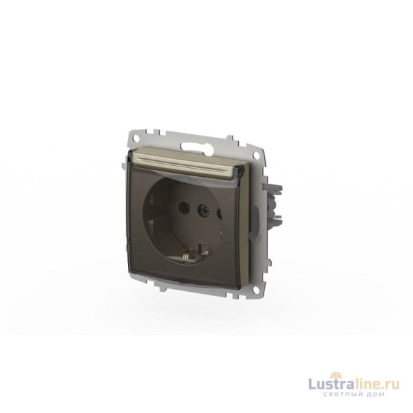 Розетка с крышкой и заземлением ELBI Zena Vega 609-011400-218