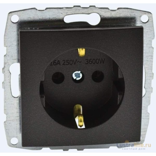 Розетка с заземлением Mono Electric Despina-Larissa 16А 250В графит 500-002021-117