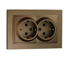 Розетка с заземлением двойная Mono Electric Despina 16А 250В бронза 102-232304-120 Розетка с заземлением двойная Mono Electric Despina 16А 250В бронза 102-232304-120