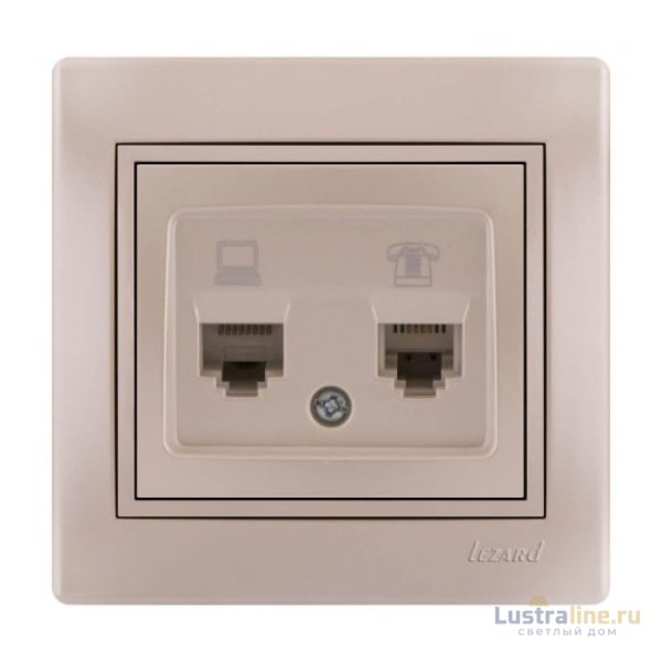 Розетка компьютер+телефон Lezard Mira 701-3030-143