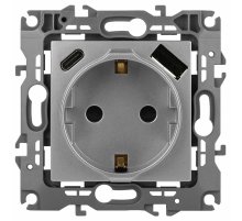 Розетка со шторками с USB type-A+C Эра 12-4108-03 Б0067716