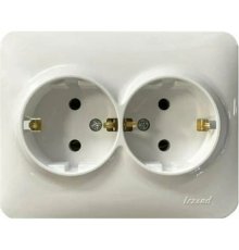 Розетка двойная с/з Lezard Karina Life 708-0200-127B