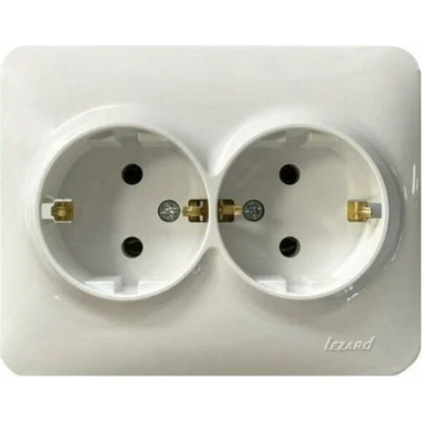 Розетка двойная с/з Lezard Karina Life 708-0200-127B