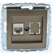 Розетка компьютерная Rj45 Cat6 Mono Electric Despina-Larissa бронза 500-002305-125