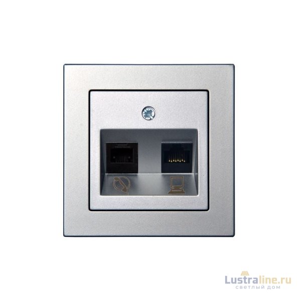 Розетка телефонная и компьютерная (RJ11+RJ45) Liregus Epsilon 28-185