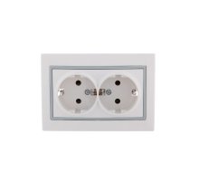 Розетка двойная с/з Lezard Mira 701-0215-127