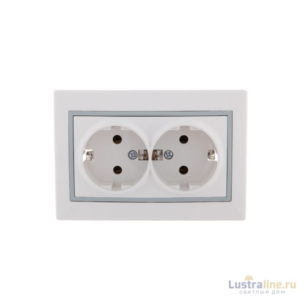 Розетка двойная с/з Lezard Mira 701-0215-127