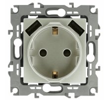 Розетка 2P+E со шторками и 2xUSB Эра 12-4109-15 Б0047849