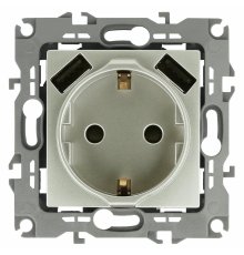 Розетка 2P+E со шторками и 2xUSB Эра 12-4109-15 Б0047849