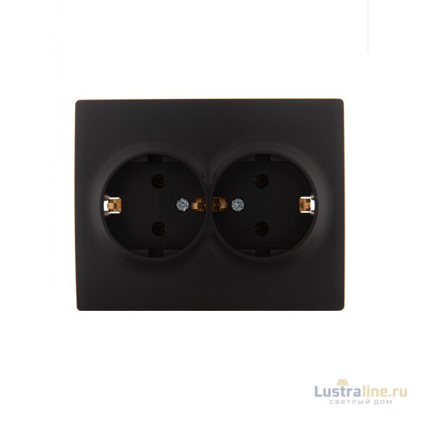 Розетка двойная с/з Lezard Karina 707-4200-127B