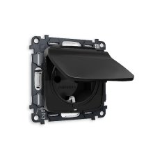 Комплект механизма розетки с/з со шторками и крышкой Ambrella Volt Omega MO808010