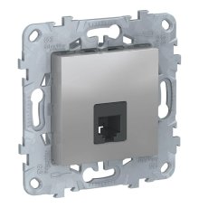 Розетка телефонная RJ11 одиночная 4 контакта Schneider Electric Unica New NU549230